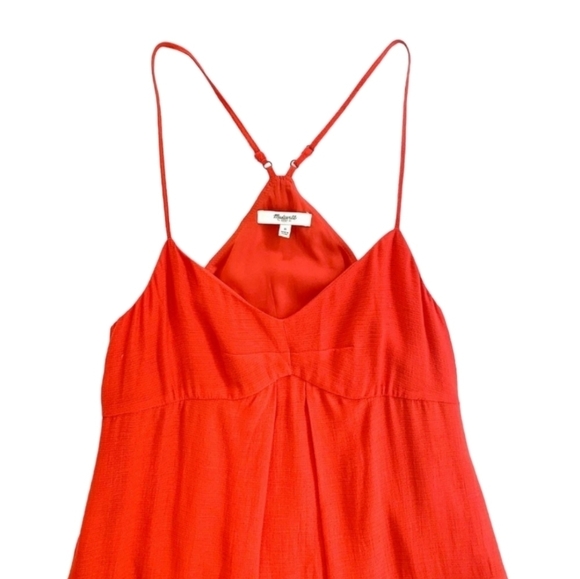 Madewell Red Orange Empire Strappy Maxi Dress Lined - Picture 4 of 8